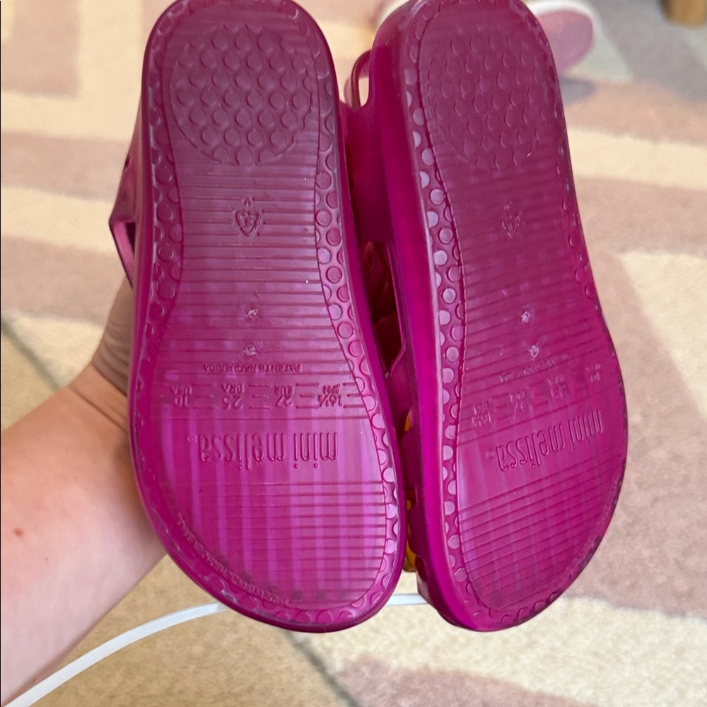 Mini Melissa Magenta Jelly Sandals with Yellow Popsicles - Picture 3 of 4